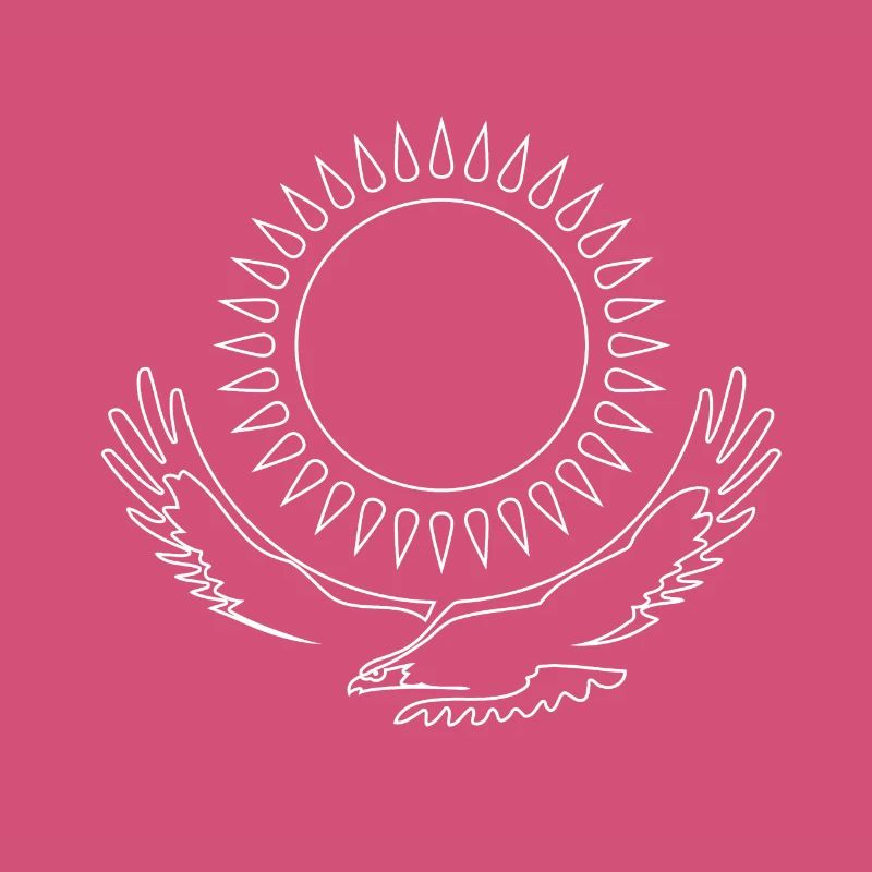 Kazakhstan Eagle steppe eagle line white flag