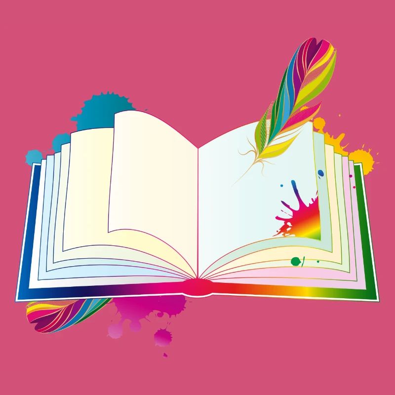 motley diary with quill pen and blobs