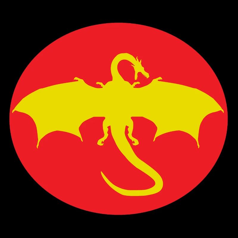 Dragon ailé rouge jaune