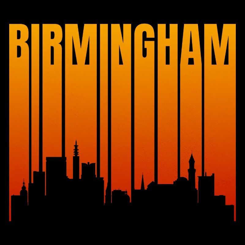 Birmingham Skyline Neonstreifen