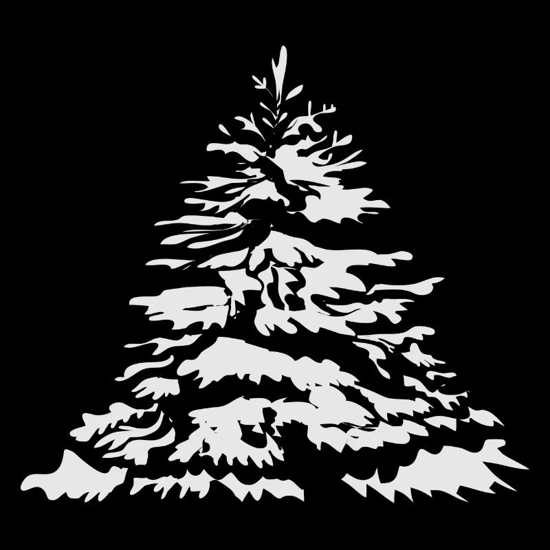 Arbre de Noël enneigé ou sapin de Noël