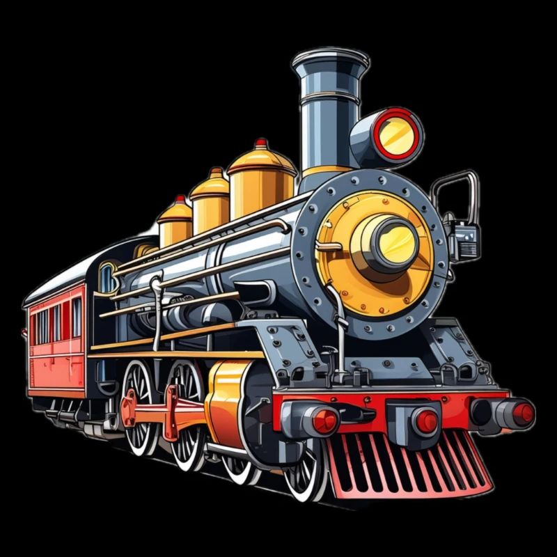 Nostalgie du dessin animé Steam Train