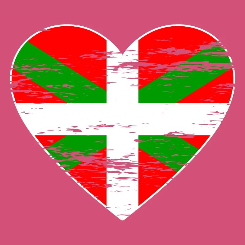 Drapeau basque coeur utilisé