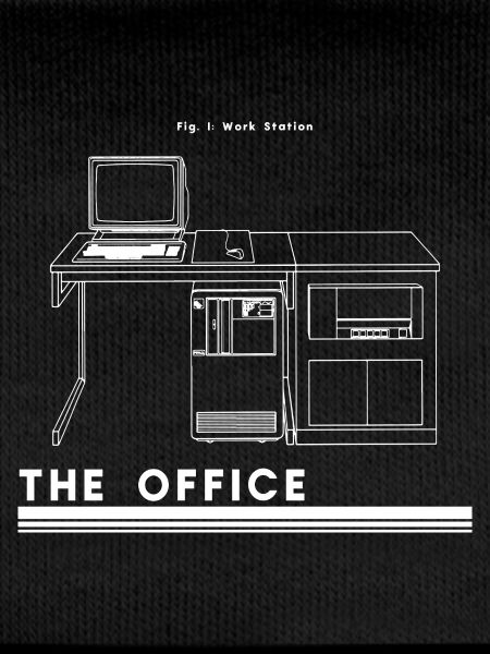 Silhouette de bureau rétro