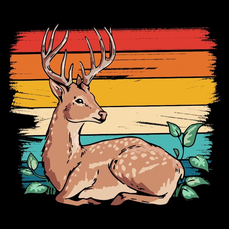 Cerf dans un style rétro