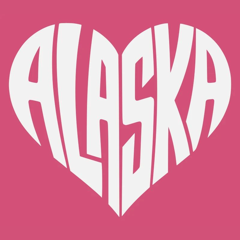 Alaska, USA Heart lettering angular