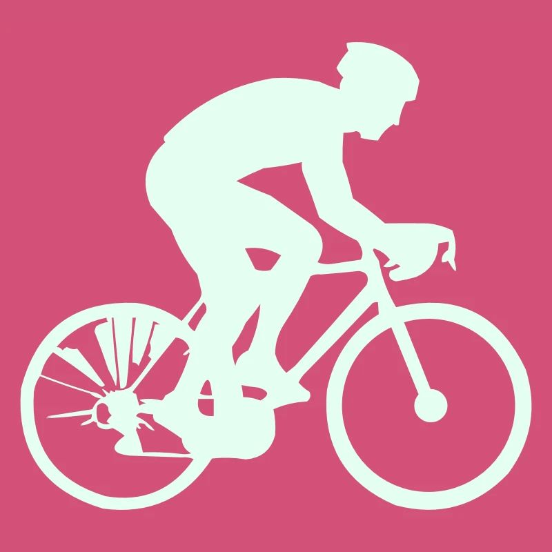 Cyclist Silhouette Mint