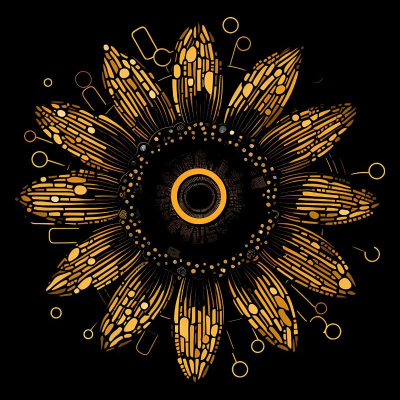 Motif Mandala tournesol Boho