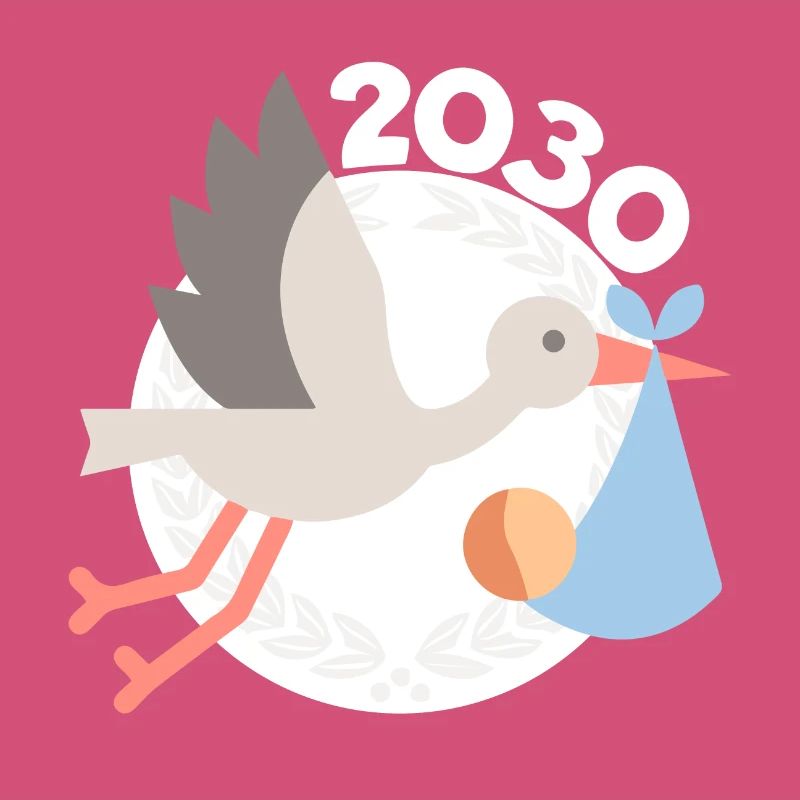 Cigogne avec bébé 2030