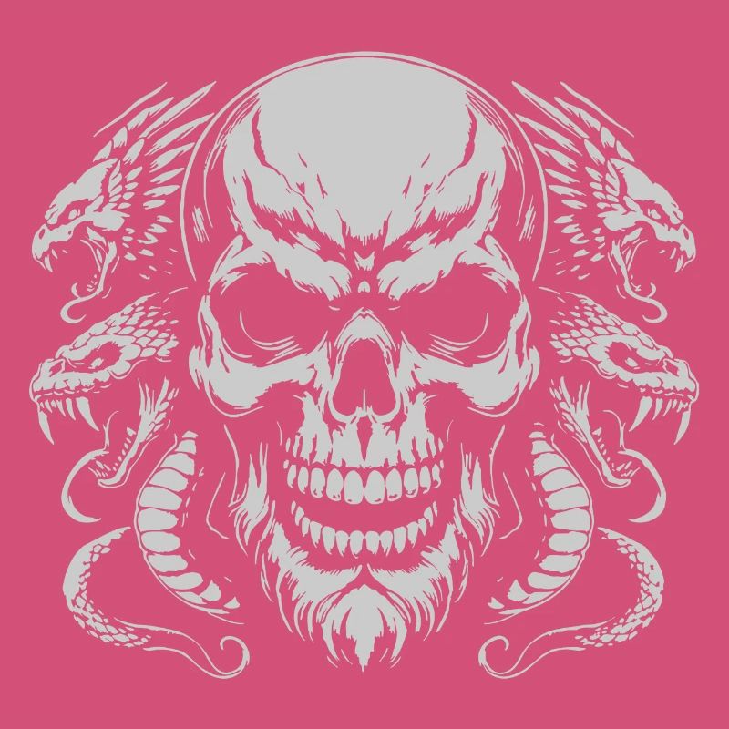 Skull with snake ring