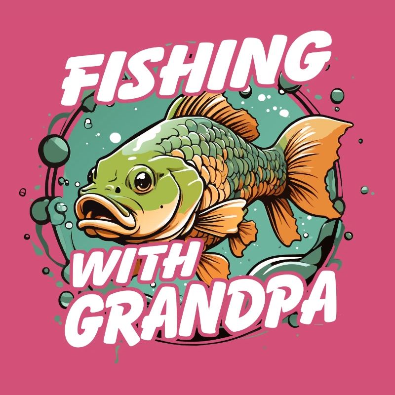 Pêche avec papa avec un design de poisson coloré