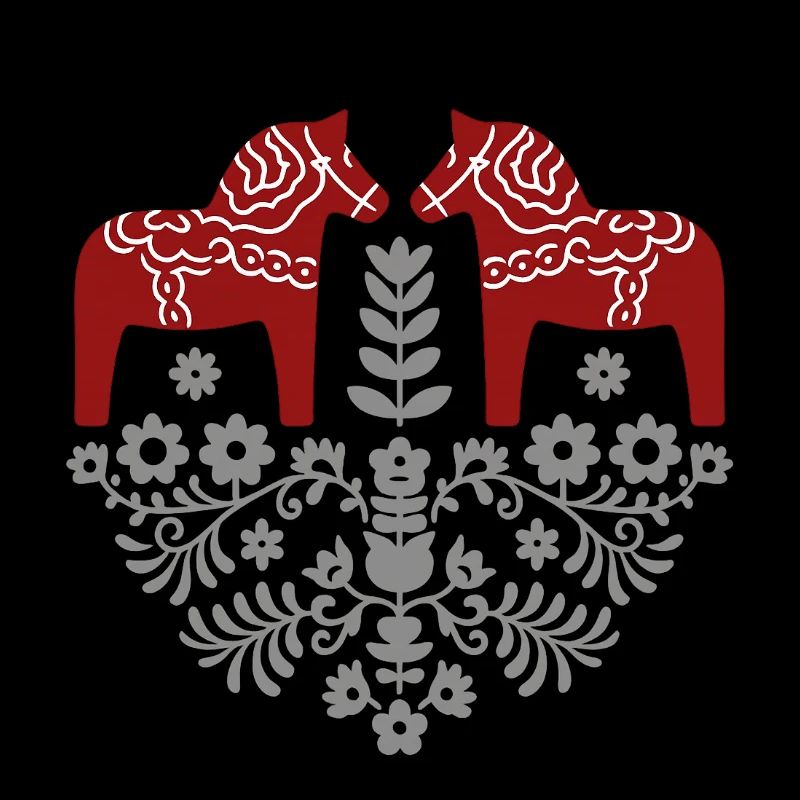 Dala Pferd – Skandinavische Folklore in Grau