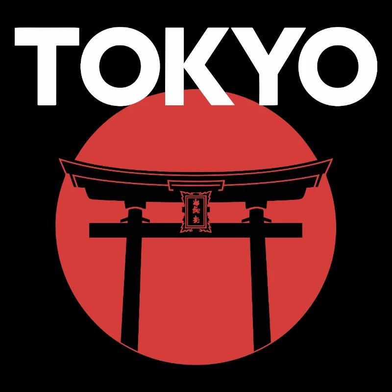 Tokyo Torii Vor Roter Sonne Japan