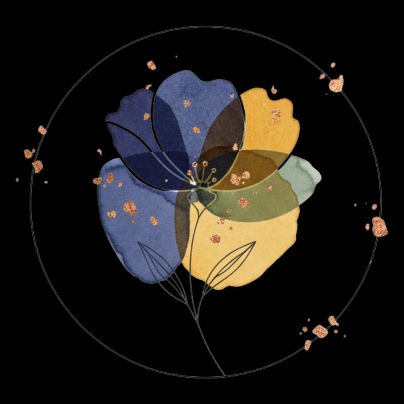 Cercle de fleurs aquarelle