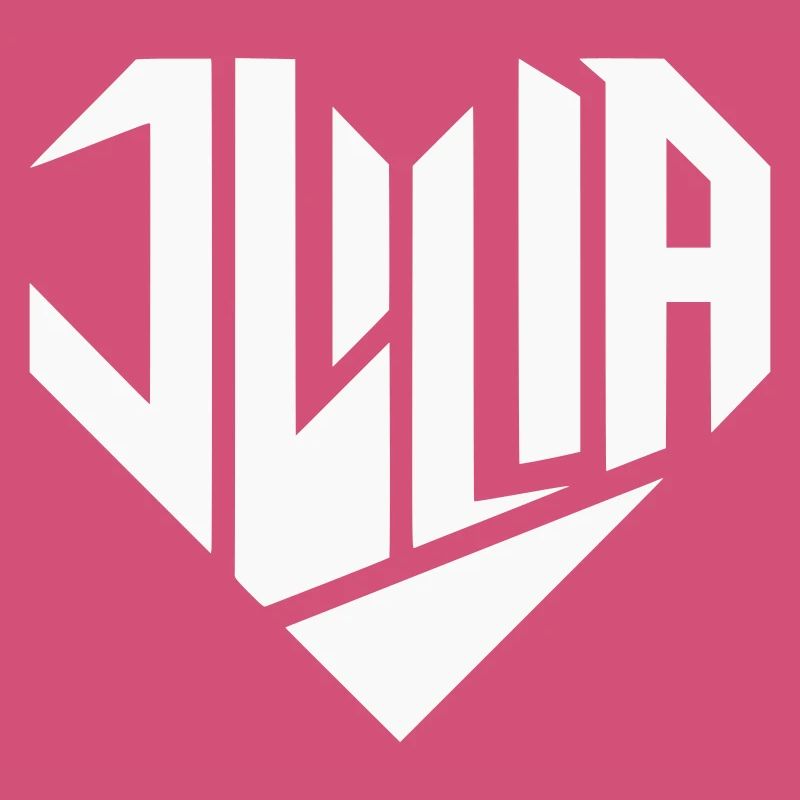 Julia Name Design Heart Design - Color Variable