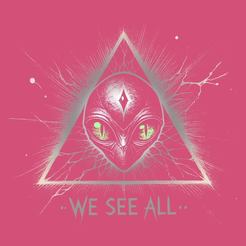 Alien Triangle We See All Cosmic Symbol Tee