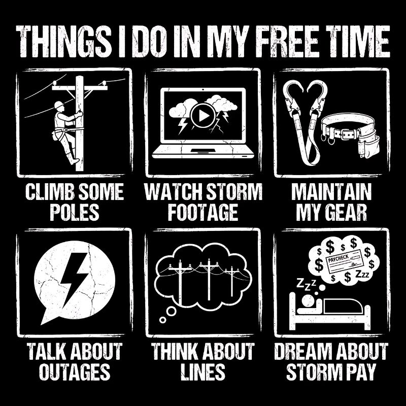 Choses que je fais pendant mon temps libre Lineman Power Fitter
