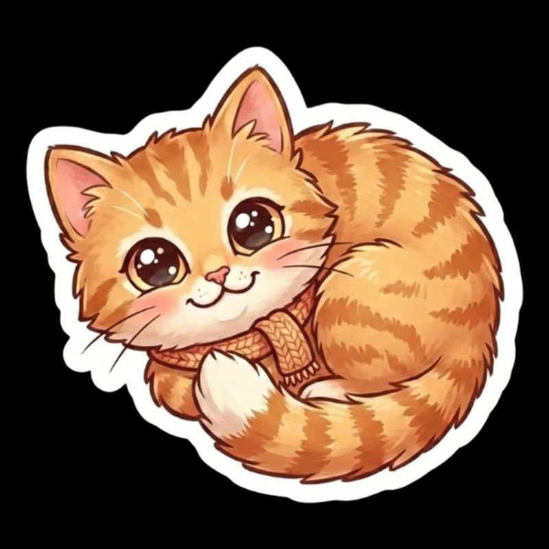 Gemütlicher orangefarbener Katzenschal