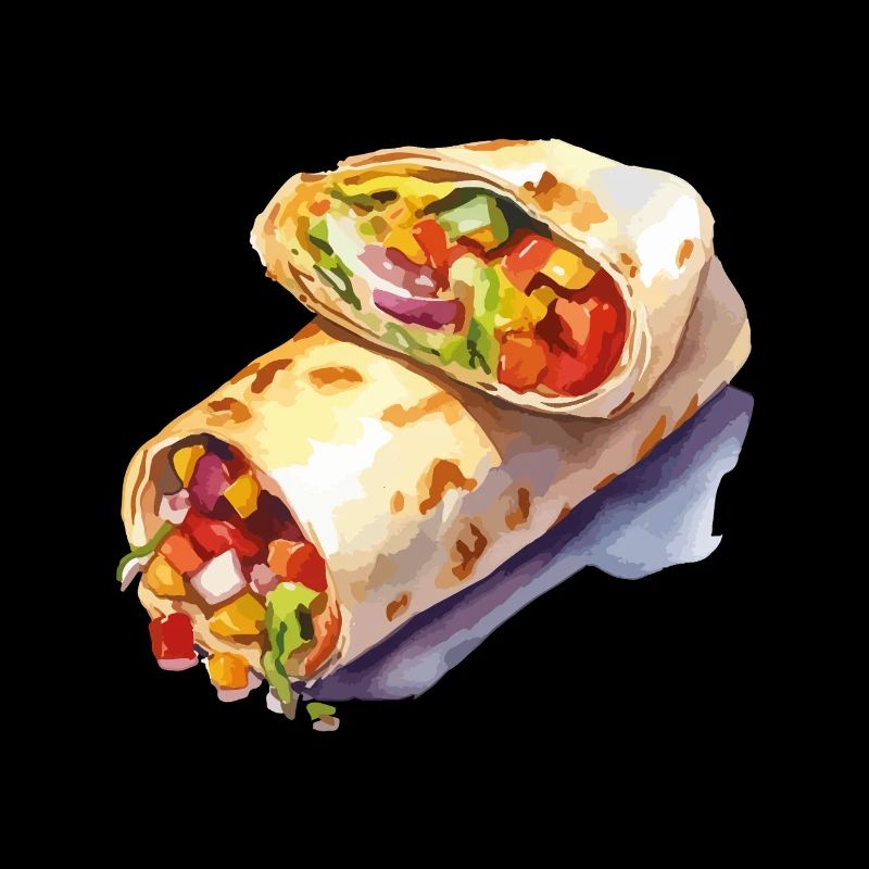 Colorful Vegetable Wrap Illustration