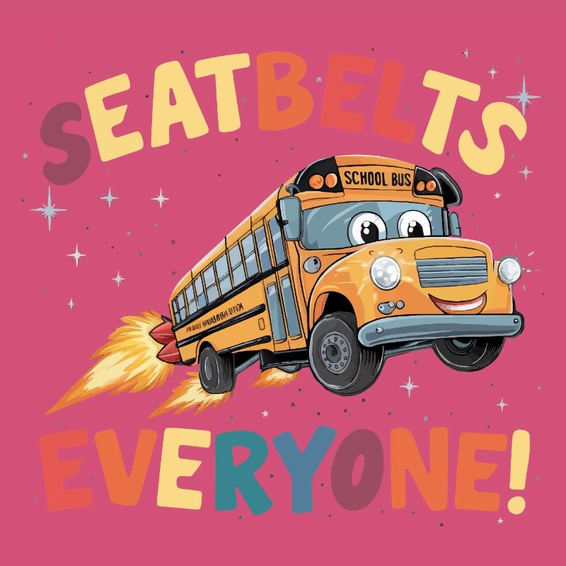 Space School Bus Rocket Flight