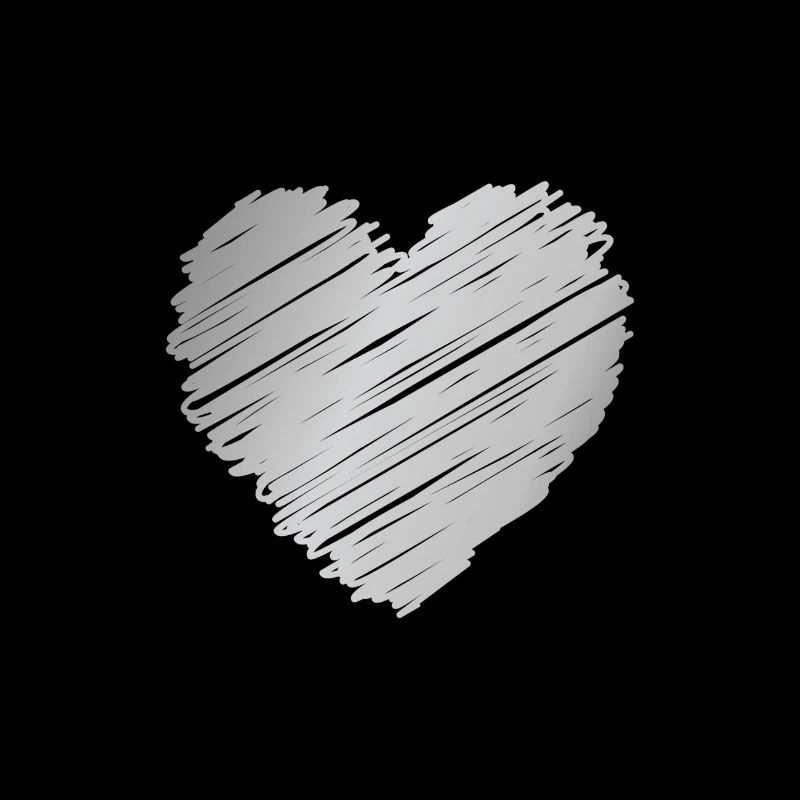 Silver Doodle Heart – Romantic Minimal Style