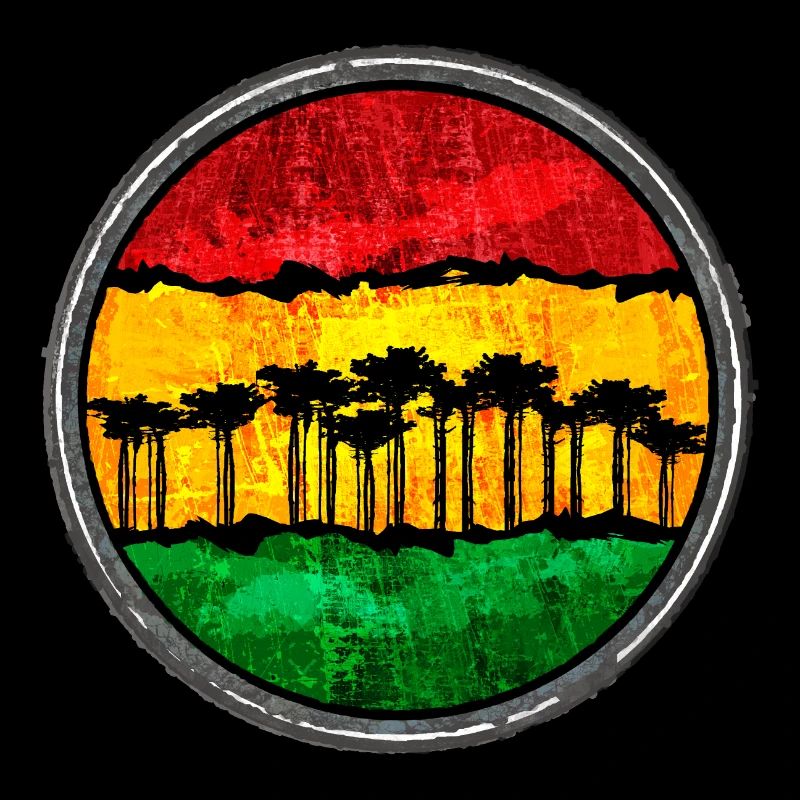 Coucher de soleil africain avec motif reggae