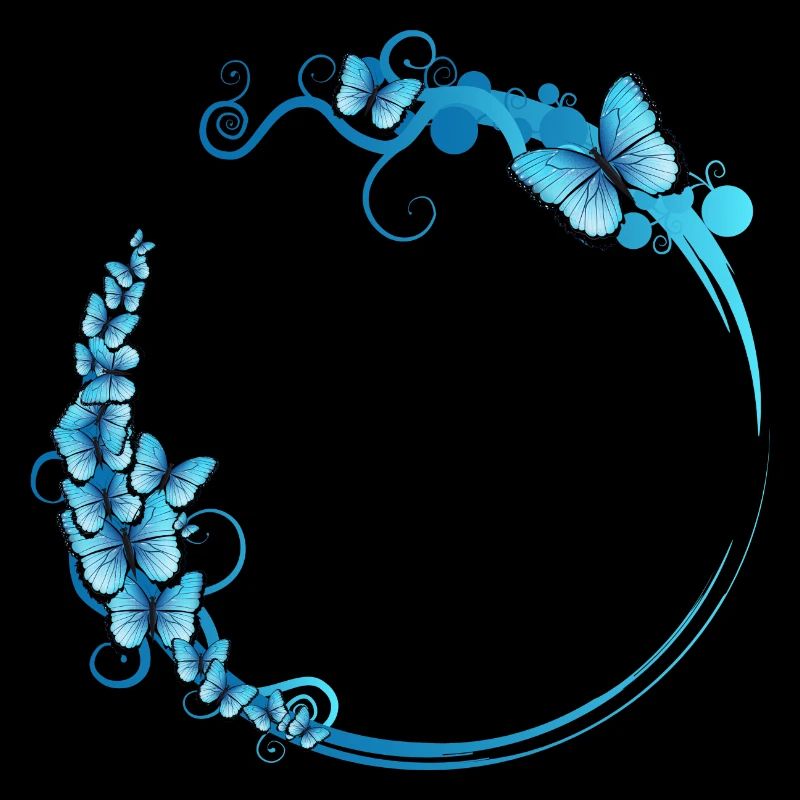 blue butterfly frame for your own texts