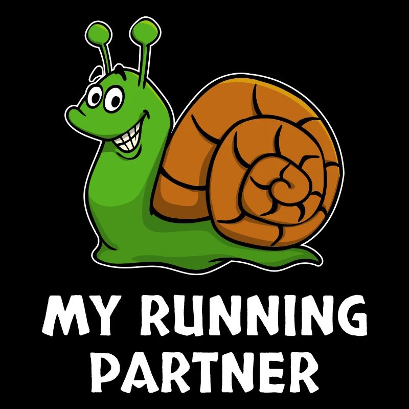 Escargot rythme drôle de partenaire regarder en cours d'exécution jogging