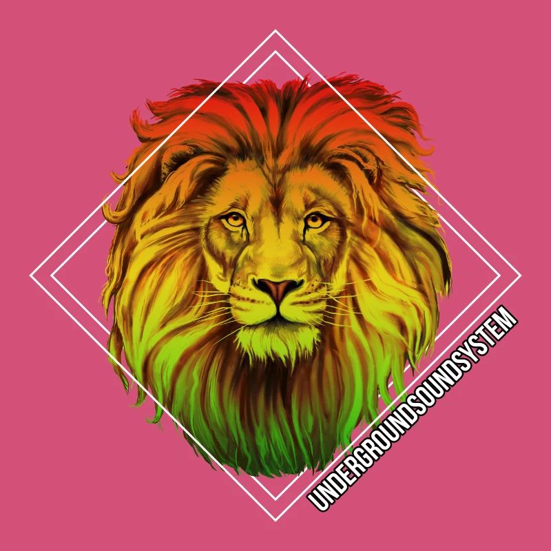 Rainbow Lion Diamond Pattern
