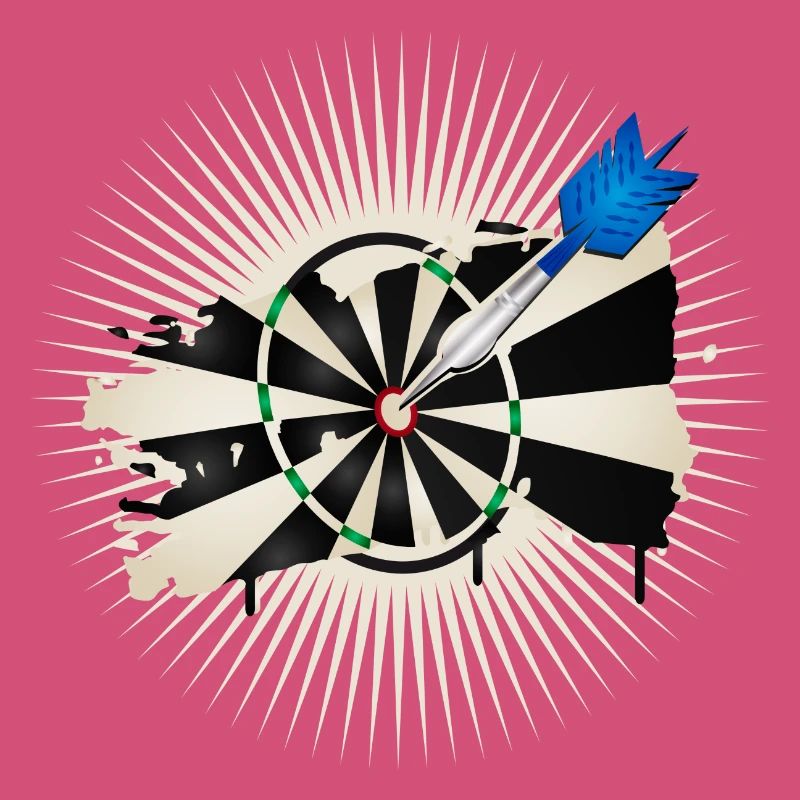 jeu de fléchettes radiant avec flèche de fléchette bleue