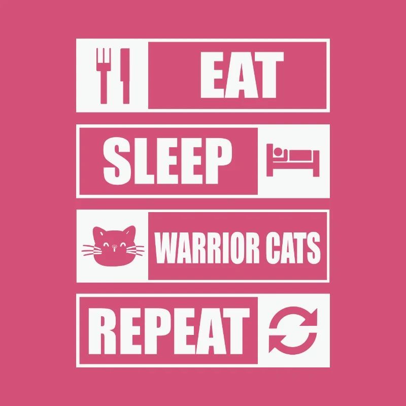 Citation de chat Manger dormir Chat Guerrier Répéter