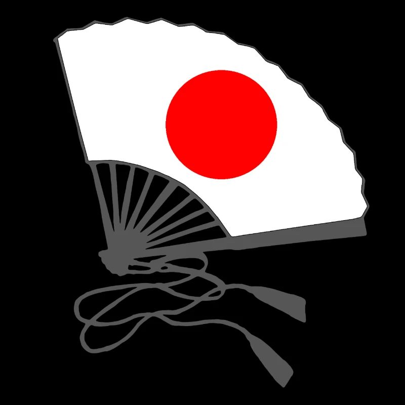 japanflaggen muster, japanischer fächer