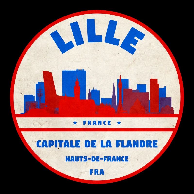 Lille Skyline Retro Abzeichen