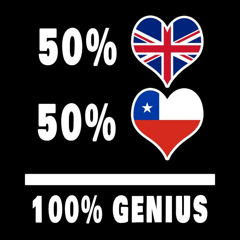 Chile und Großbritannien 100% Genius Flagge