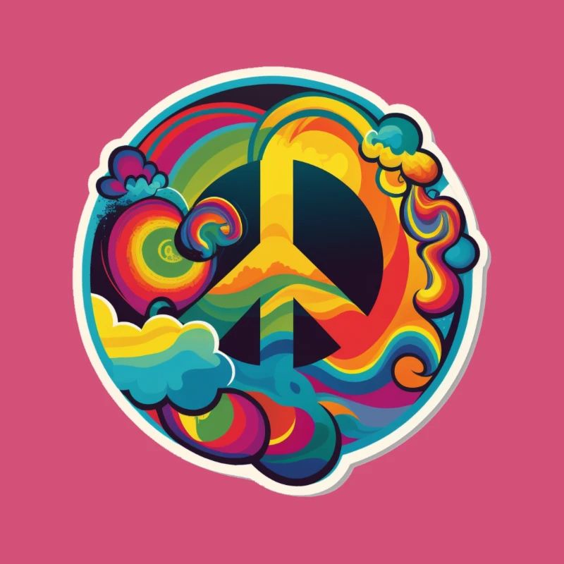 Psychedelisches Peace Zeichen