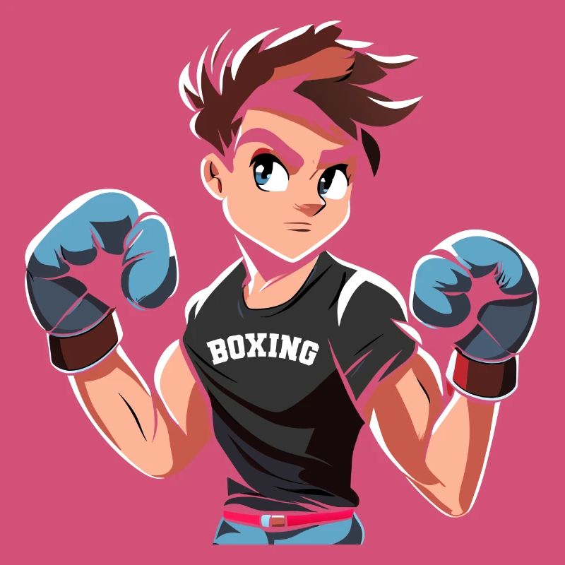 Conception de boxe adolescente avec des gants de boxe