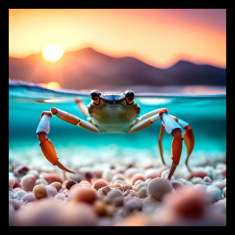 Crabe sous l'eau