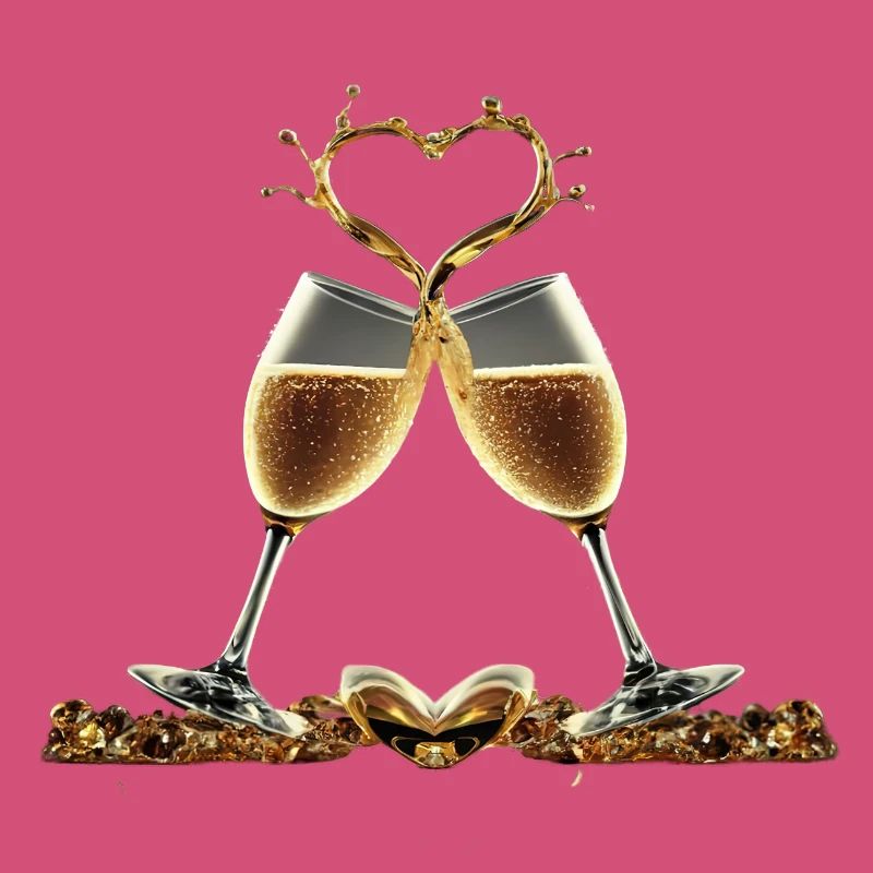 Zwei Gläser bilden ein Herz / Geschenkidee