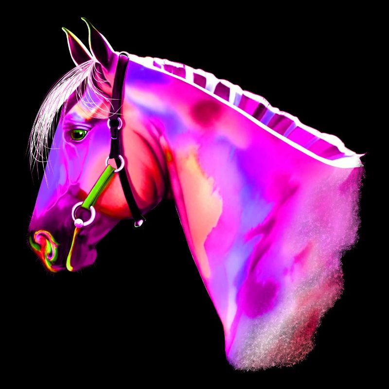 Neon-Pferdekopf Aquarell