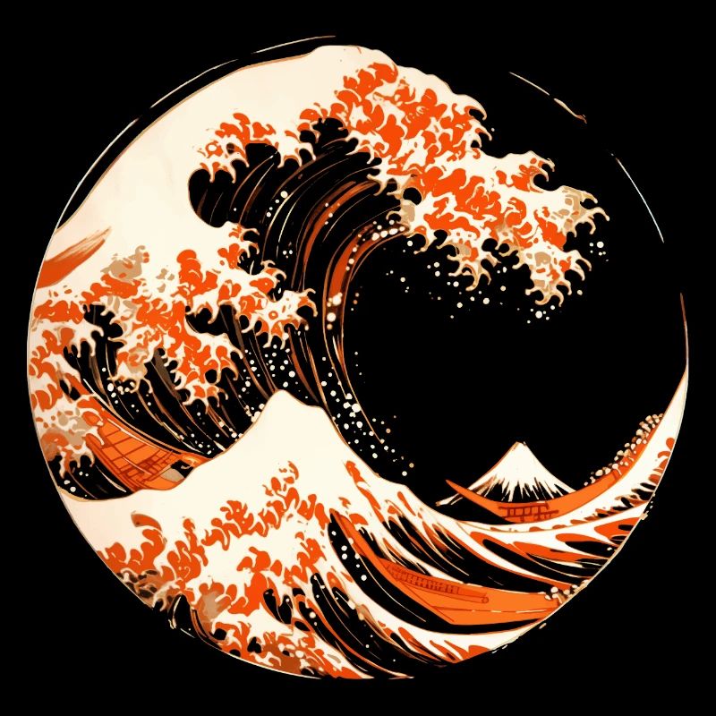 Vague d'Hokusai Stylisé