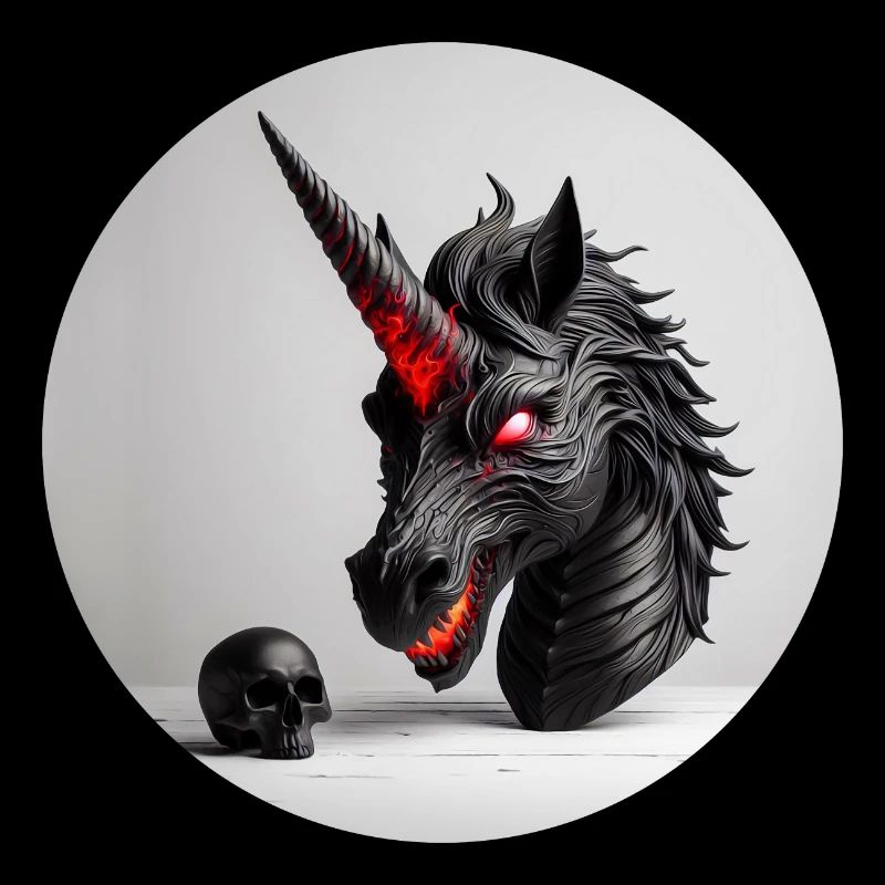 Conception de la tête de licorne démoniaque