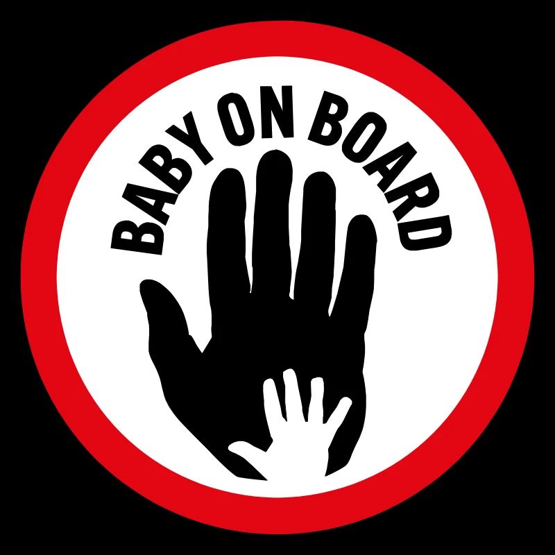 Bébé à bord main dans la main