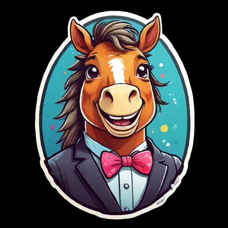 Cheval élégant en costume