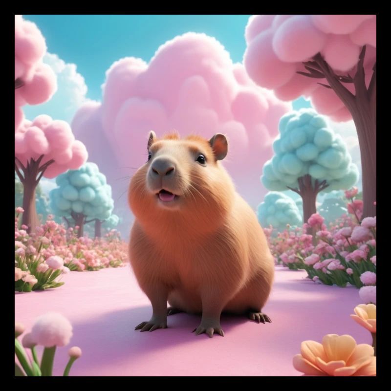 Capybara dans le jardin magique