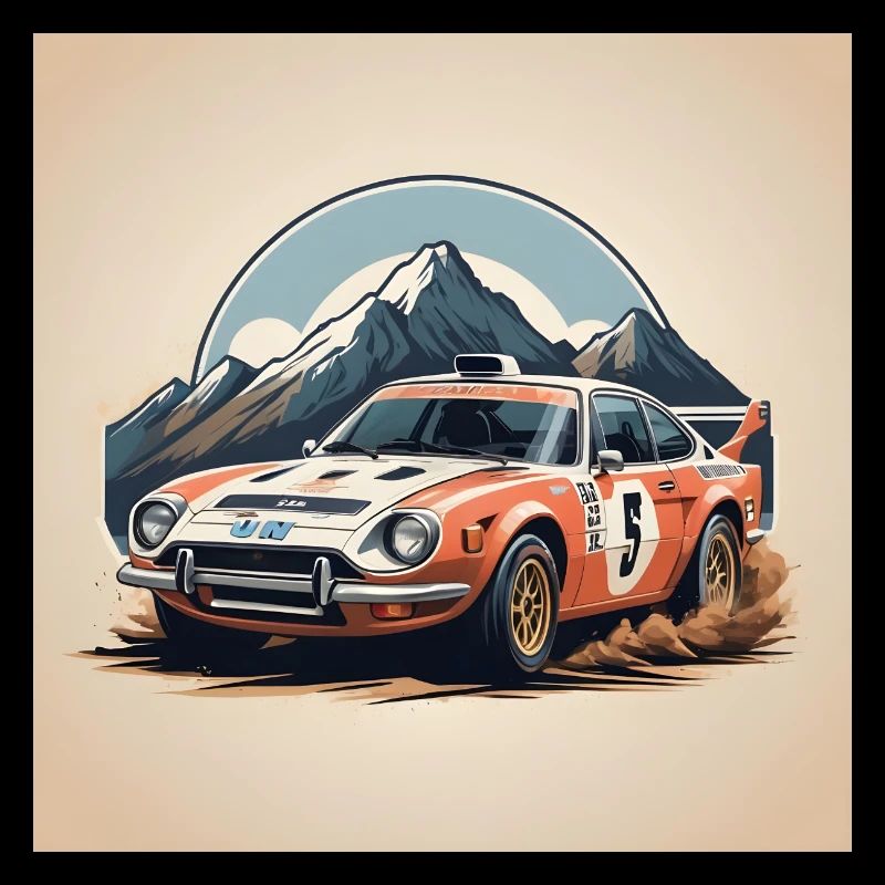 Voiture de Course Rallye Montagne