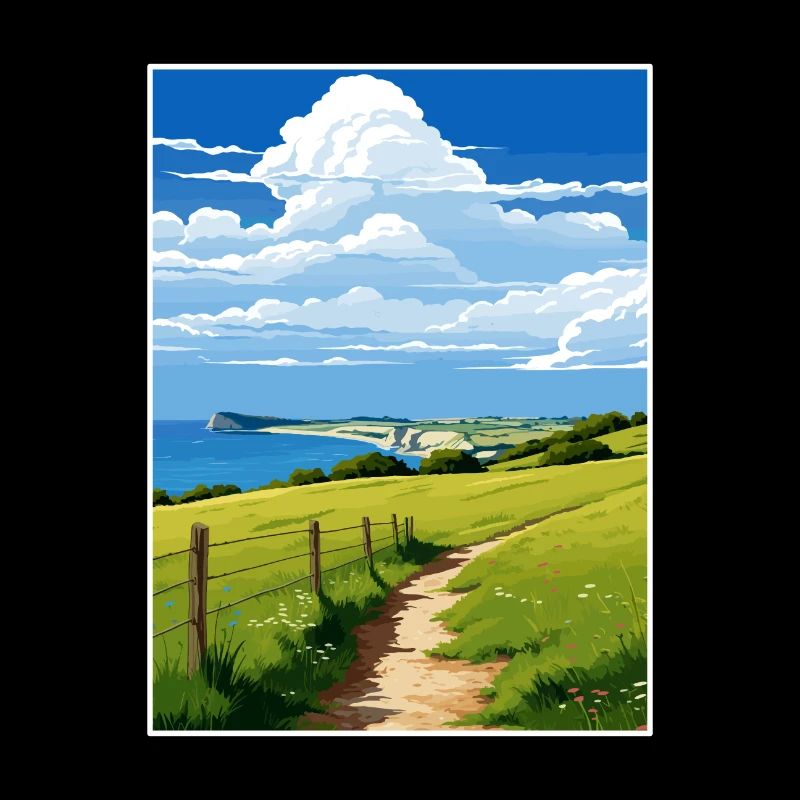 Île de Wight Aonb Voyage Affiche Peinture Souvenir WP