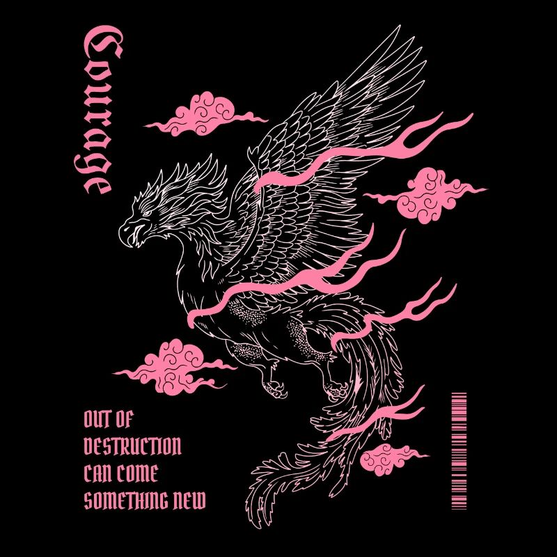 Courage – Phoenix Wiedergeburt Design