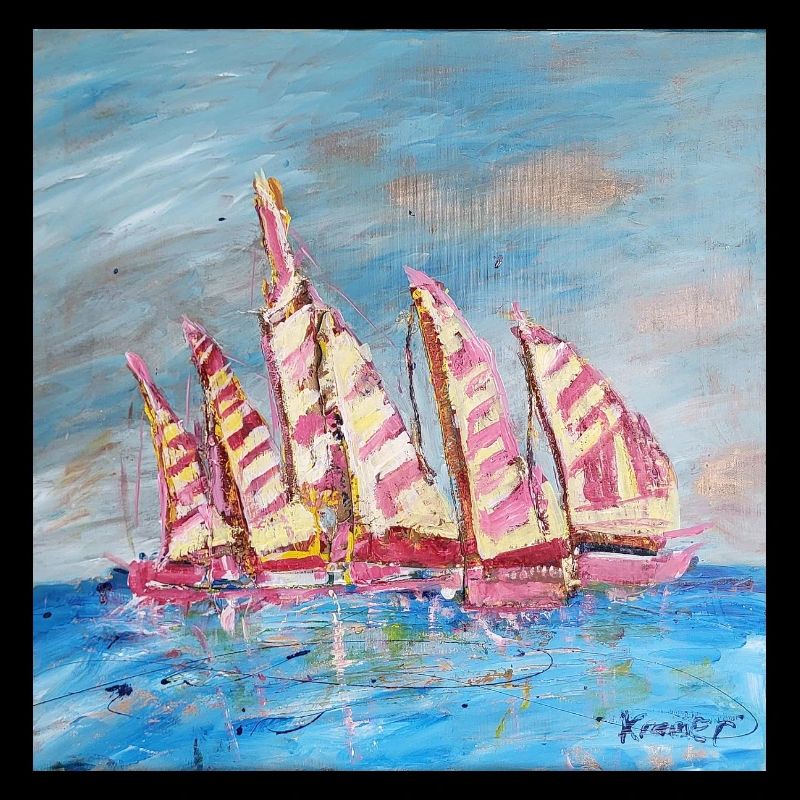 Farbige Segelregatten