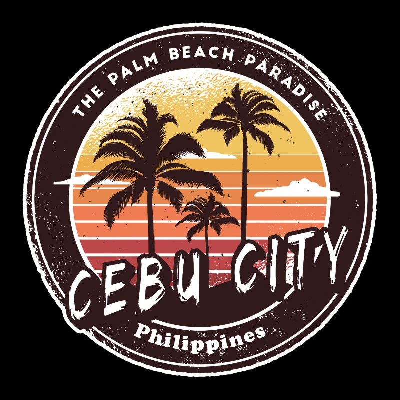 Cebu City Philippines Beach Palm Trees Design