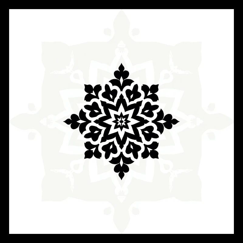 Motif complexe de mandala noir et blanc